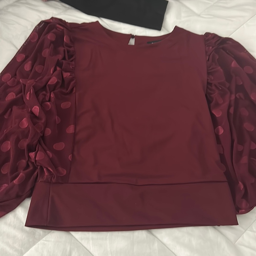 Maroon  long sleeve blouse (size small  in women’s )